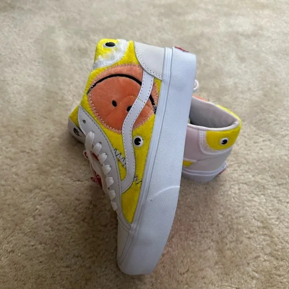 Vans Kids Yellow and White High-Top Sneakers with Fun Design - Picture 5 of 8